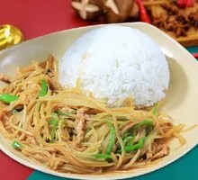 Potato and Pork Noodle Bowl