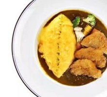 Golden Cod Curry Omelette Rice