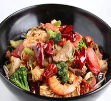 Spicy Hot Pot Beef and Shrimp