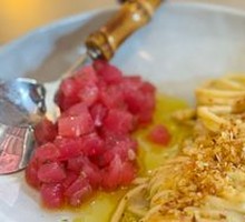 Butter Anchovy Pasta with Tuna Tartare