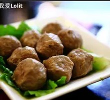 Beef tendon meatballs