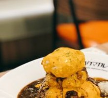 Cheese Double Burger Patty Curry Rice