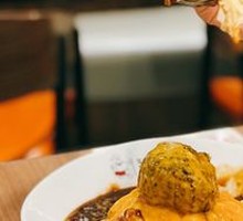 Cheese Pork Cutlet Curry Rice with Fried Egg