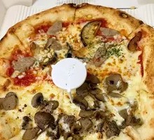 Naples Eggplant Sausage Pizza