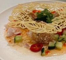 Homemade Shrimp Cakes with Cucumber Kimchi