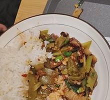 Braised Pork and Lettuce Rice