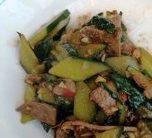 Cucumber and Pork Liver Rice