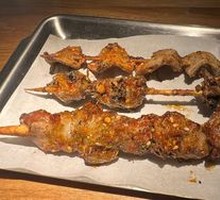 Fresh Lamb Skewers on Red Willow Branches