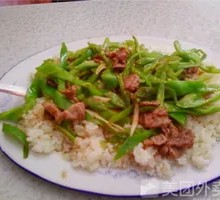 Green Pepper Shredded Pork Rice
