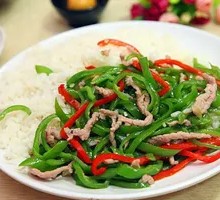 Green Pepper and Tofu Shreds Rice