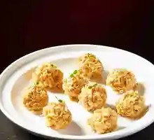 Orange-Flavored Shrimp Balls in Salad