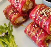 Golden Shrimp Red Rice Noodle Rolls
