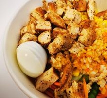 Korean Kimchi Chicken Quinoa Bowl