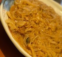 Sour Cabbage Noodles with Pork Strips