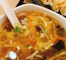 Pan-Fried Dumplings and Sour Spicy Soup