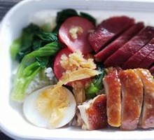 Char Siu and Roast Chicken Rice