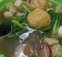 Fried Tofu and Sweet Potato Noodle Soup