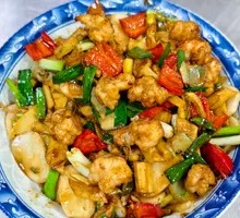 Shrimp Sliced Noodles Stir-fry