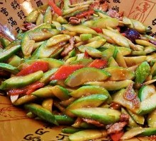 Zucchini Stir-Fry with Meat over Noodles