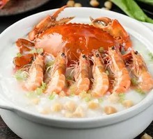 Stuffed Crab and Fresh Shrimp Pot Rice Porridge