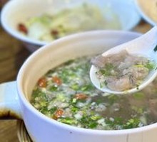 Freshly Sliced Donkey Meat Soup