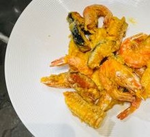 Golden Pumpkin Sweet Corn Baked Shrimp