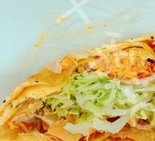 Double Egg Bacon and Sesame Seed Pancake