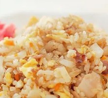 Bacon Fried Rice with Fried Chicken