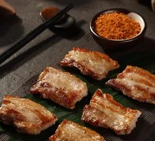 Thin-sliced pork belly