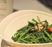 Spicy Shrimp Paste Stir-fried Water Spinach