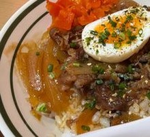 Snowflake Beef and Soft-Boiled Egg Rice