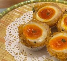 Soft-Boiled Egg Shrimp Balls
