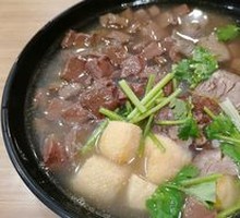 Beef and Tofu Roll with Vermicelli and Blood Soup