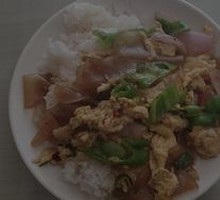 Duck Egg and Rice Noodle Bowl
