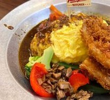 British Fried Skate Curry Omelette Rice