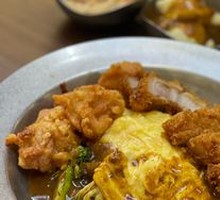 Homemade Pork Cutlet Curry Omelette Rice