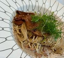 Porcini Truffle Sausage Pasta with Mushroom Sauce