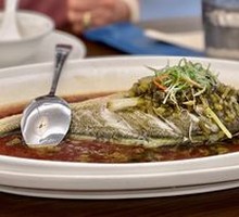 Steamed Large Yellow Croaker with Preserved Mustard Greens
