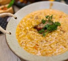 Sichuan-style Mapo Tofu with Foie Gras and Rice Noodles