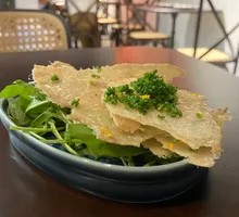 Crispy Chicken Skin with Potato Chips