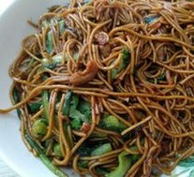 Shredded Pork with Greens Stir-Fried Noodles