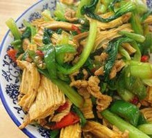 Fried Tofu Skin with Pork Over Rice
