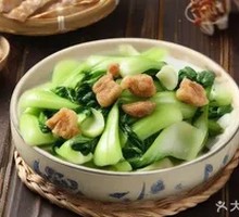 Fried Pork Crumbs with Bok Choy