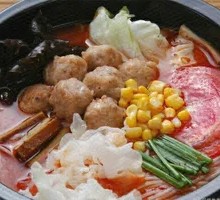 Vegetable Mushroom Meatball Noodle Soup