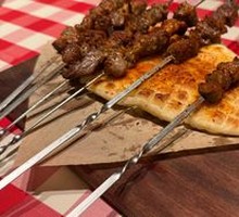 Grilled Lamb Skewers with Fresh-Baked Naan