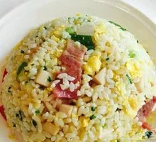 Egg and Ham Fried Rice with Pork Strips
