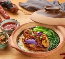 Minced Pork Eggplant Baozi Rice