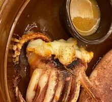 Grilled Squid on Iron Plate