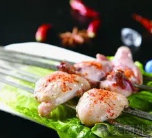Lamb Skewers with Chicken Kidney and Pig's Trotter