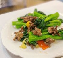 Stir-Fried Chicken Offal with Chinese Broccoli